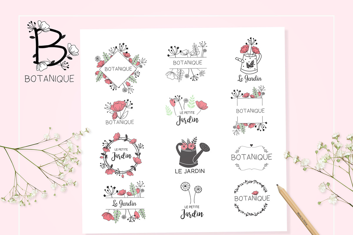 Botanical Hand Drawn Logo Bundle, a Branding & Logo Template by garu1987 (Photo 6 of 6)