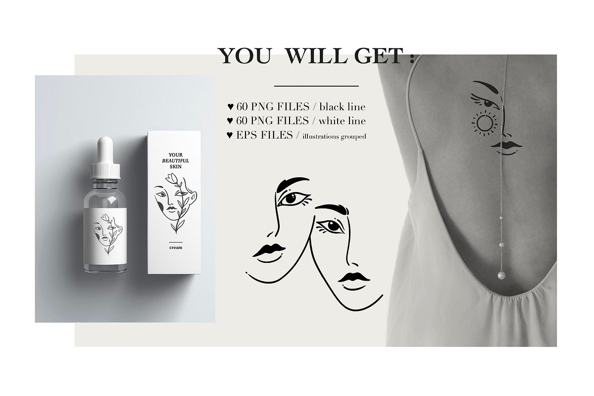 you are beautiful. simple line set, a Person Illustration by heyXeni (Photo 3 of 8)