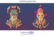 16 Cyberpunk Characters, a Technology Illustration by Andrew_Derr (Thumbnail 3 of 8)