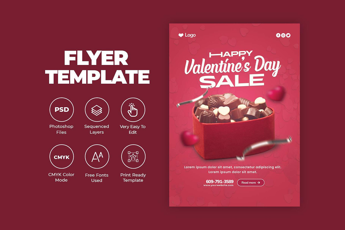 Valentine's Day Beautiful Flyer, a Flyer Template by Saman Osama (Photo 1 of 3)