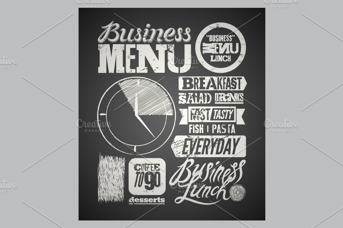 Business Lunch Menu vector designs., a Food Illustration by PoPaShop (Photo 2 of 10)