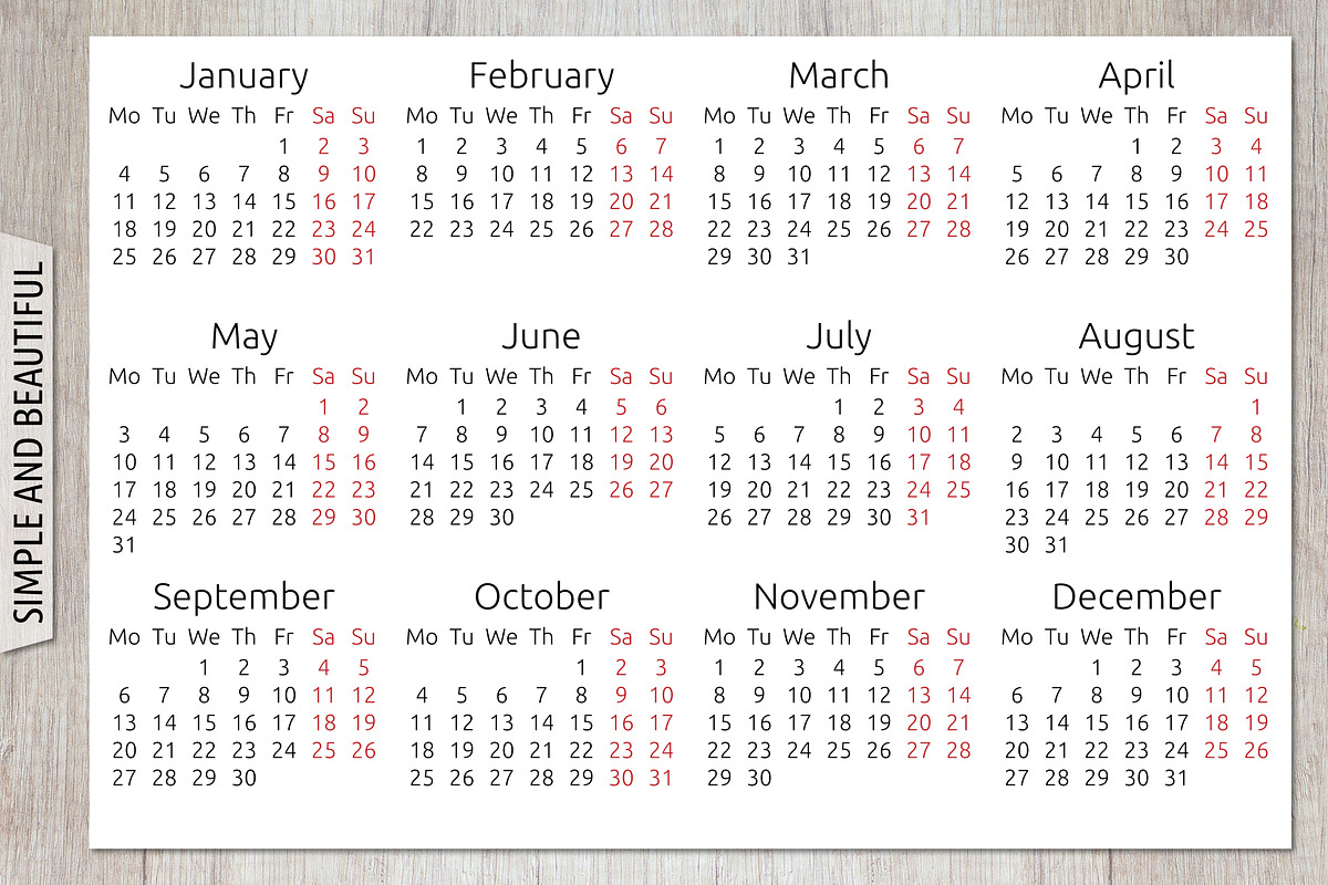 Alfa Calendar Creator 2021, a Stationery Template by inimalGraphic (Photo 6 of 7)