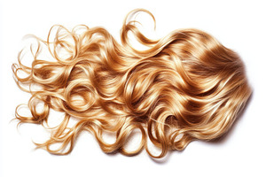Curly blonde hair with soft waves, a Photo by Pavel_design