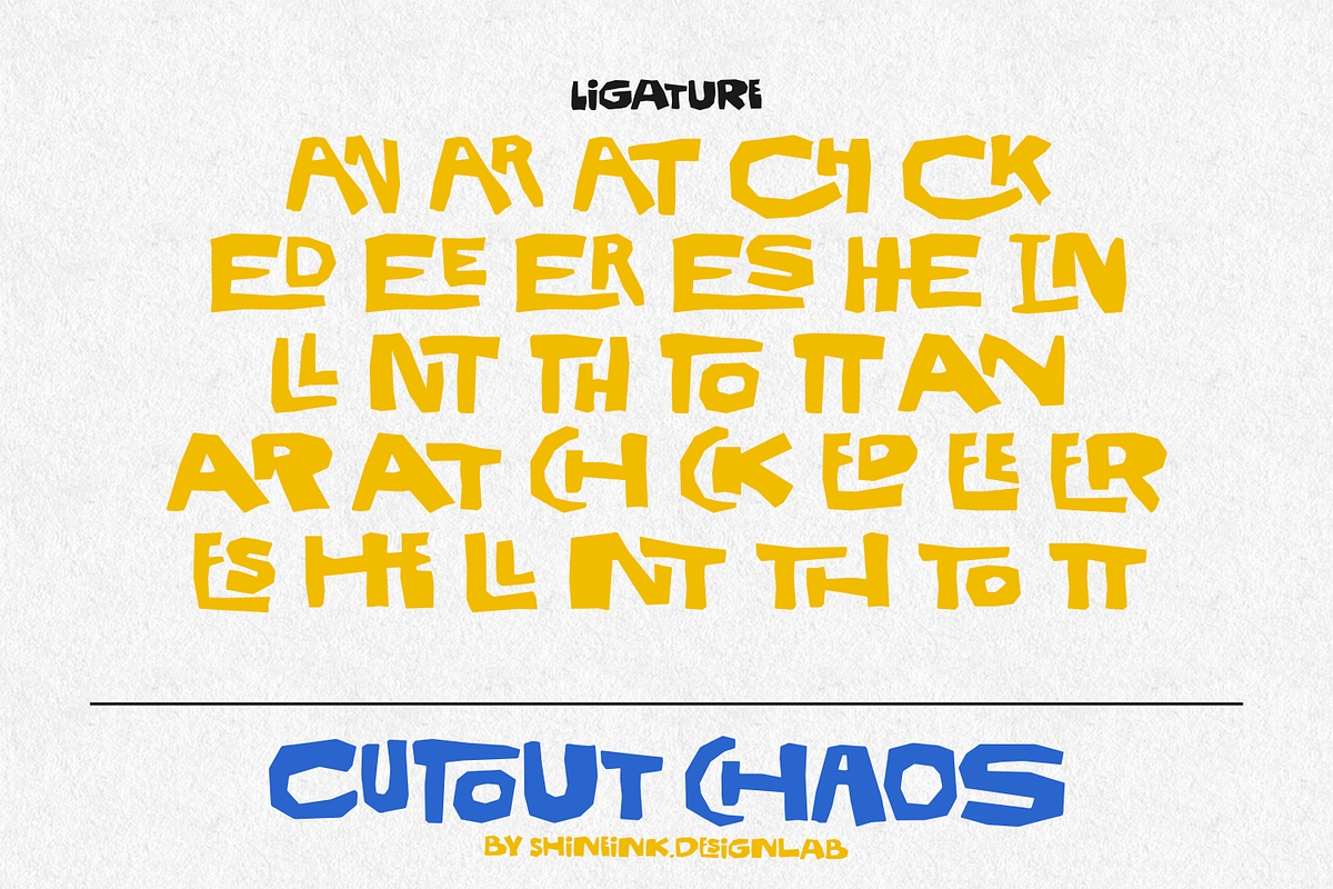 Cutout Chaos – Quirky Cutout Font, a Handwritten Font by shineink.designlab (Photo 12 of 12)