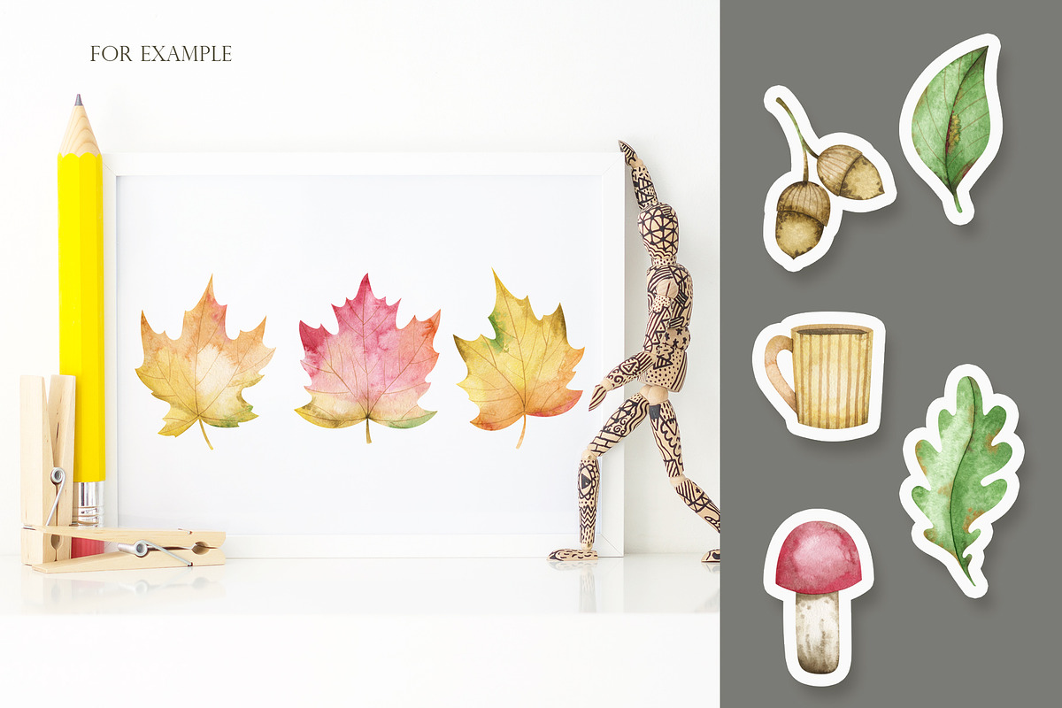 Watercolor fall clipart, an Object Graphic by OrangePeafowlArt (Photo 3 of 13)