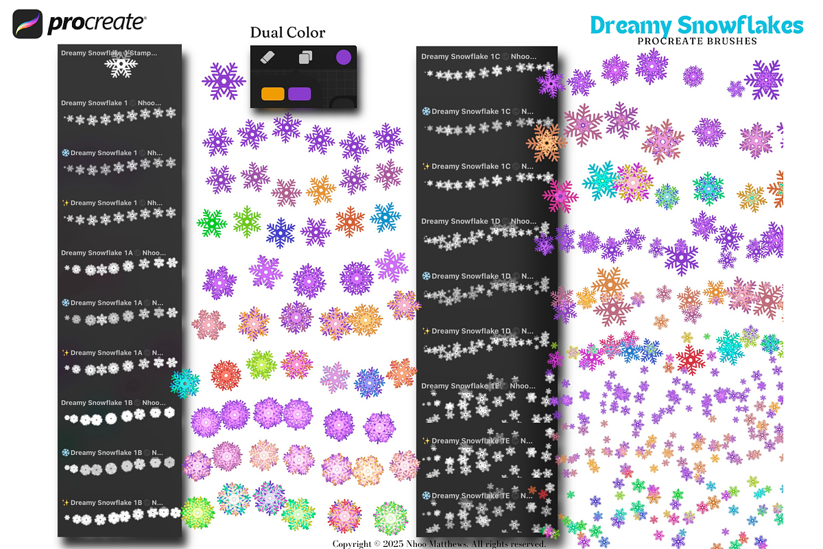 Procreate Dreamy Snowflakes Brushes, a Brush Add-On by Fashion Workshop Bkk (Photo 9 of 21)