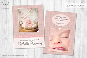 Little Heart -New Born Card Template