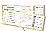 Boarding Pass for Valentine's Day, a Card Template by YasdeyDesigns (Thumbnail 2 of 9)