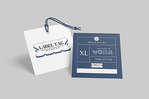 Square Label Tag Mockup