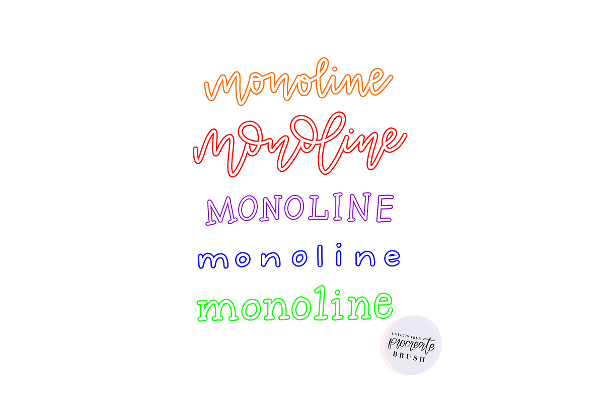 Monoline Outline Procreate Brush, a Brush Add-On by lovetistrue (Photo 3 of 3)