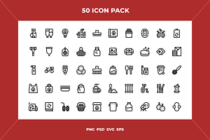 Zero waste icons, an Outline Icon by Wencory
