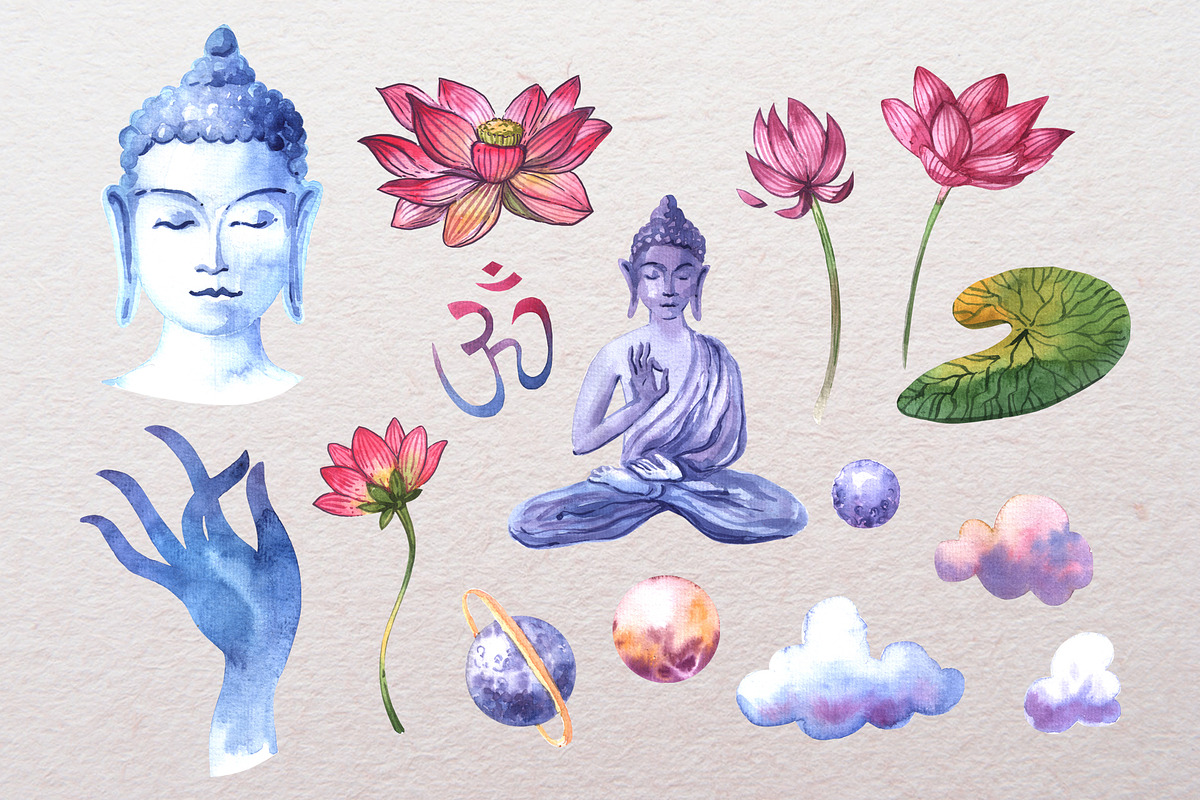 Watercolor buddha, an Illustration by Steshnikova (Photo 2 of 8)