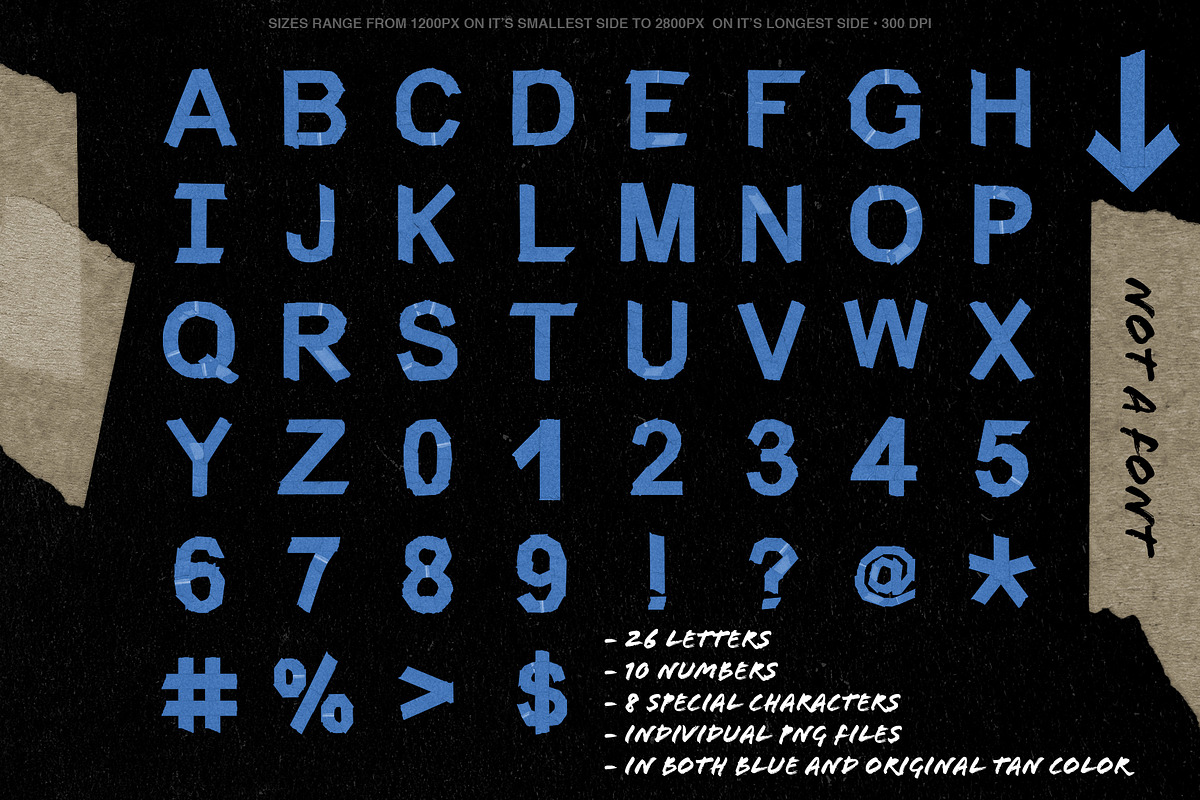 Masking Tape Letters & Objects, an Object Graphic by The Fake PNG