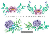 VIOLITA Floral Design Set Watercolor, a Texture Illustration by andypray (Thumbnail 4 of 6)