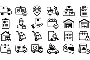 Delivery and Shipping Icon Set, an Illustration by designvectx (Thumbnail 2 of 3)