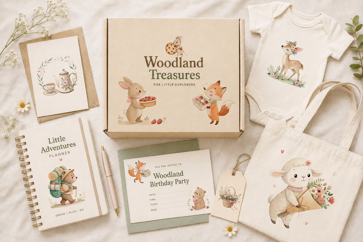 Woodland Animals Watercolor Clipart, an Object Graphic by AnnMsl Lab (Photo 2 of 7)