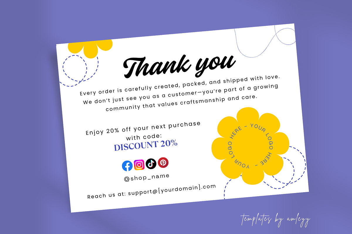 Thank you card template canva, a Card Template by Elegant_Studio44 (Photo 6 of 6)