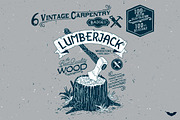 6 Vintage Carpentry Badges, a Branding & Logo Template by PaperBat (Thumbnail 1 of 5)
