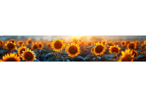 Sunflower Field Glowing in Warm, an Object Illustration by AlexArt
