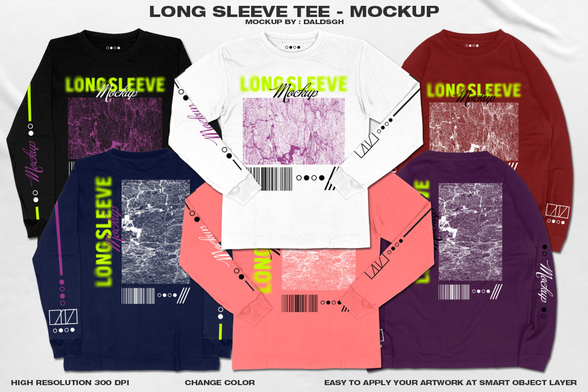 Long Sleeve Tee - Mockup, a Shirt Mockup by DaldSgh (Photo 1 of 11)