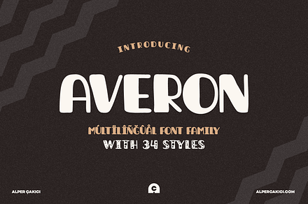 Averon Font Family - 34 Fonts, a Handwritten Font by alpercakici