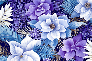 Blue Floral Christmas