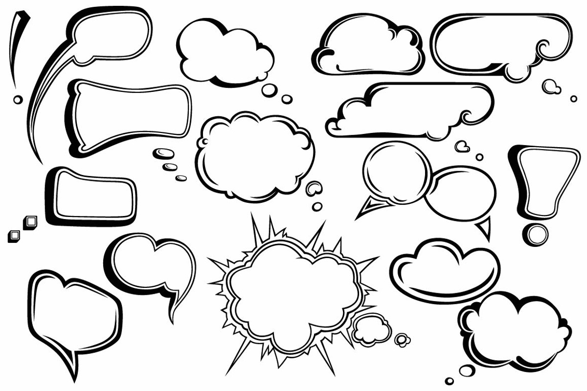 Clouds and dialogues, an Outline Icon by LineworkStock (Photo 1 of 3)