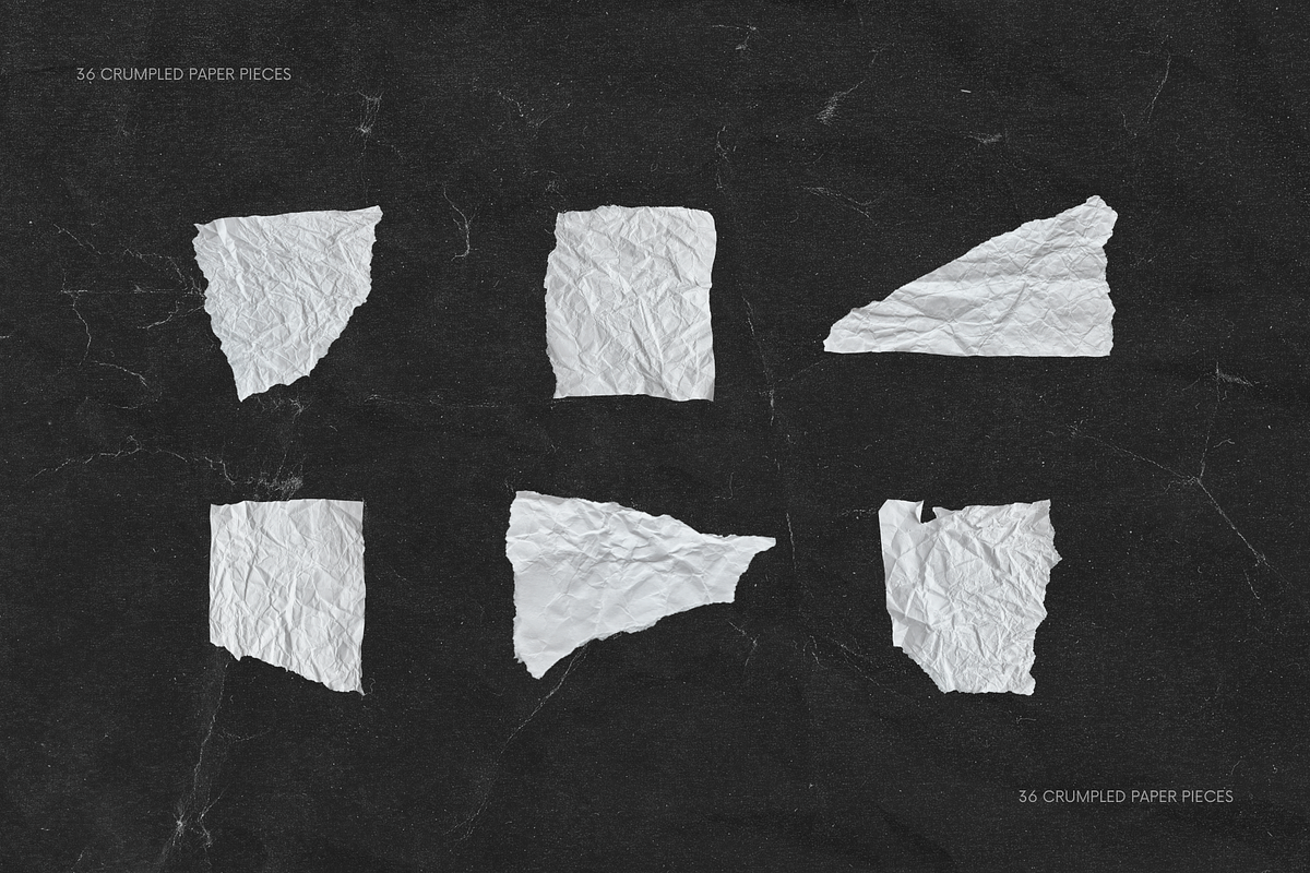 36 White Ripped Crumpled Old Papers, a Texture Graphic by Ksuview (Photo 5 of 9)