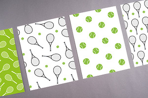 Tennis Seamless Patterns Set