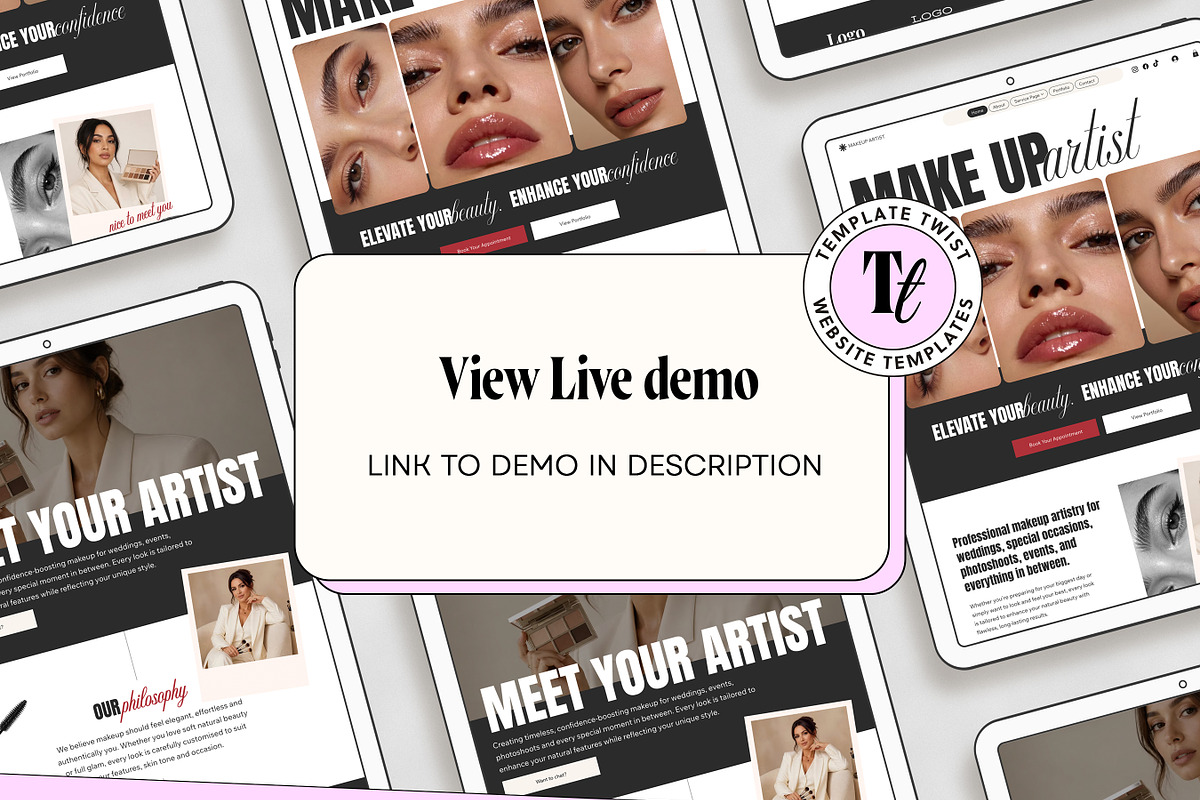 Makeup Artist Wix Studio Template, a Wix Template by Template Twist Shop (Photo 2 of 10)