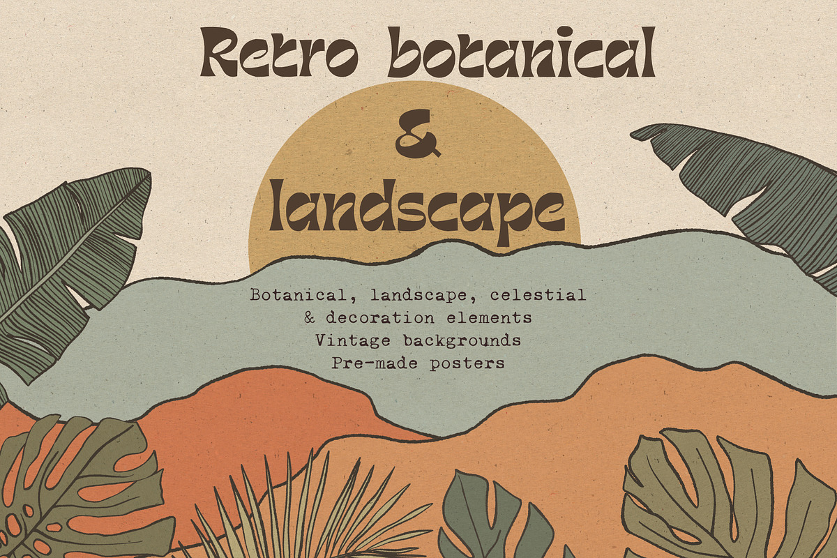 Retro botanical and landscape, a Decorative Illustration by marie dricot (Photo 1 of 13)