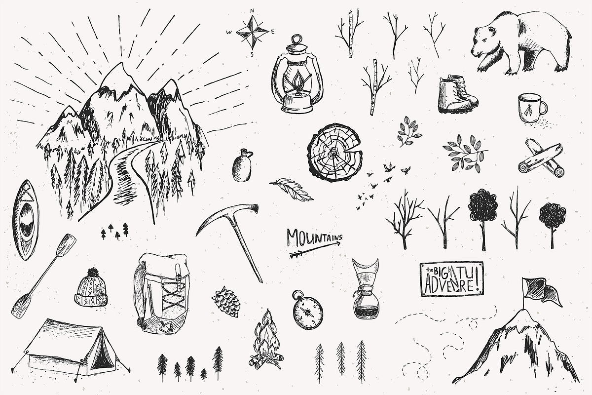 Big Adventure | Sketched Set, a Pattern Graphic by Julia Shvets (Photo 5 of 7)