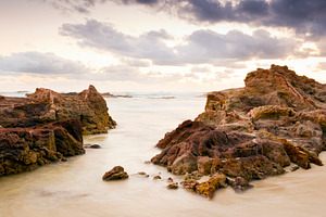 Beach Sunrise Rocks, a Nature Photo by THP Creative