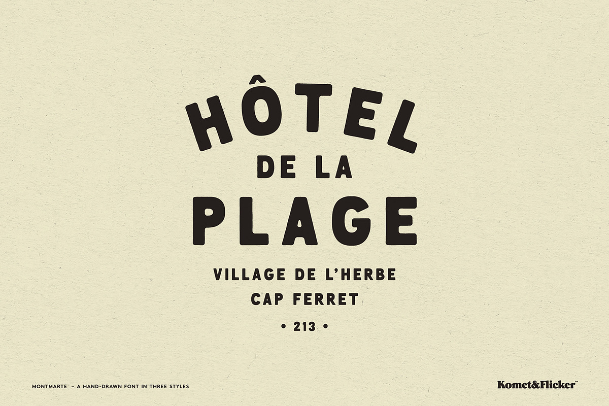 Montmartre - A Hand-drawn Font, a Sans Serif Font by Komet & Flicker (Photo 3 of 12)