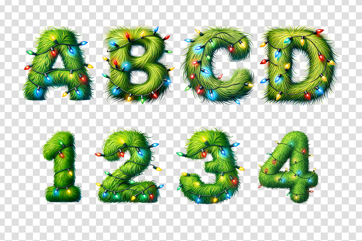 Grinch Lights 3D Font, a Font by Loudoun Design Co. (Photo 6 of 6)