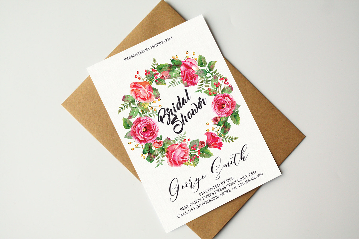 Bridal Shower Invitation Card, a Card Template by graphicforest (Photo 2 of 3)