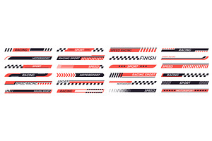 Racing stripes. Sport style stickers, a Transportation Illustration by LadadikArt