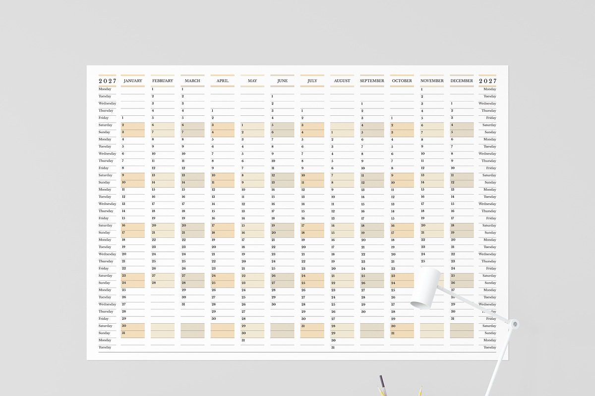 2027 Wall Planner Monday Start L, a Stationery Template by Olga Begak Art & Design (Photo 4 of 4)