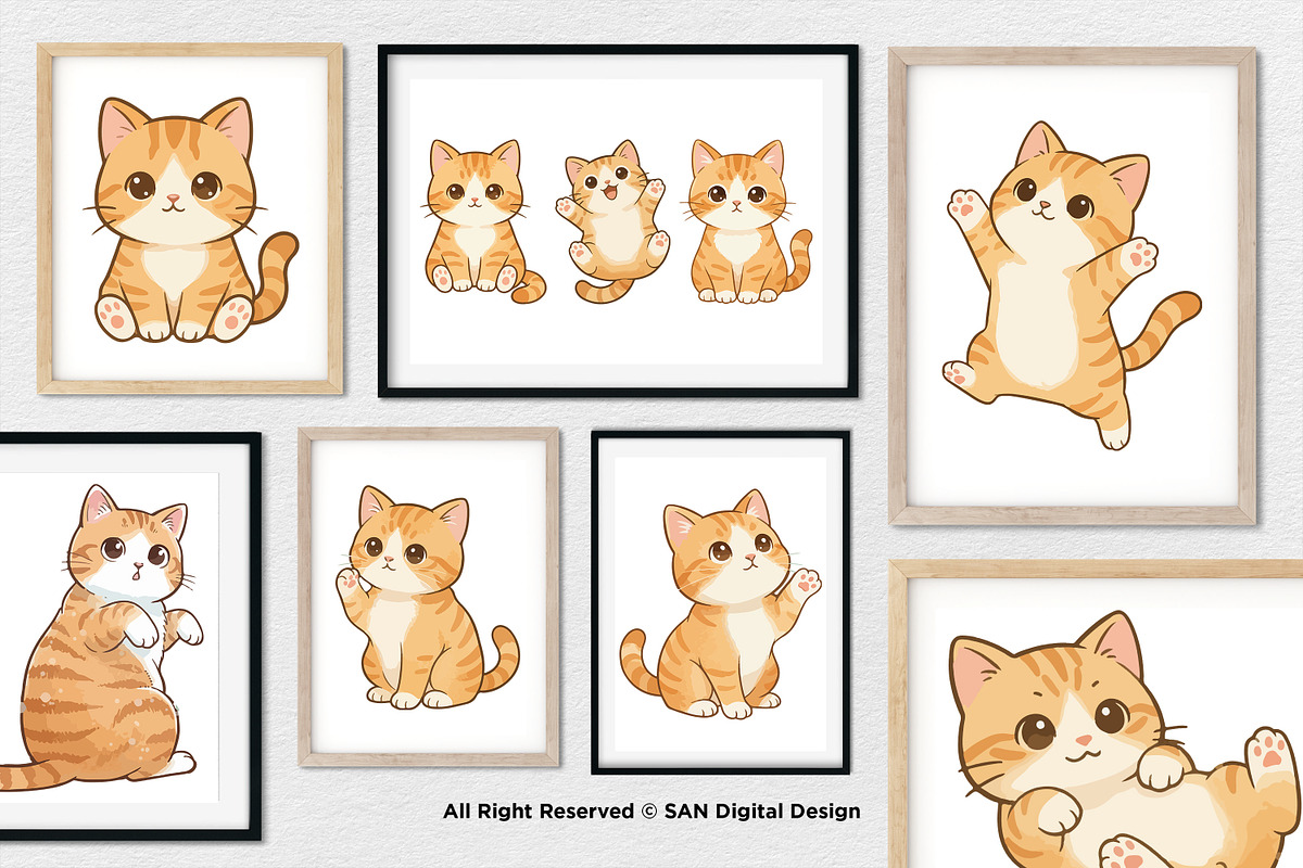 15 Bundle Watercolor Baby Kitten Pet, an Animal Illustration by Morspective (Photo 4 of 8)