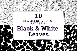 10 Black and White Leaves Patterns