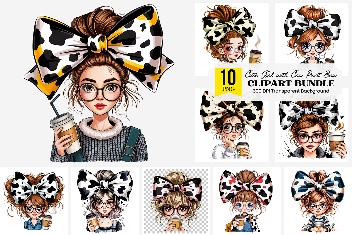 10 Adorable Coffee Lover Clipart PNG, a Graphic by Clipart Bloom (Photo 1 of 11)