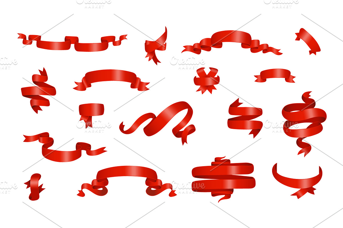 Ribbons Golden, Red, White Colors, an Object Graphic by Plaid4You (Photo 2 of 6)