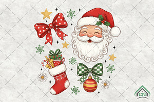 Santa Christmas Coquette Png, an Illustration by Craft Nest