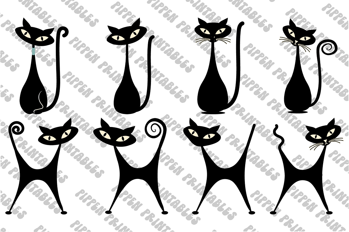 Atomic Cat Clipart, Mid Century SVG, an Object Graphic by Blynn Pippen (Photo 3 of 10)