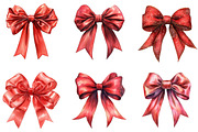 Red Coquette Christmas Bow Clipart, an Illustration by DreamArtGraphic (Thumbnail 4 of 5)