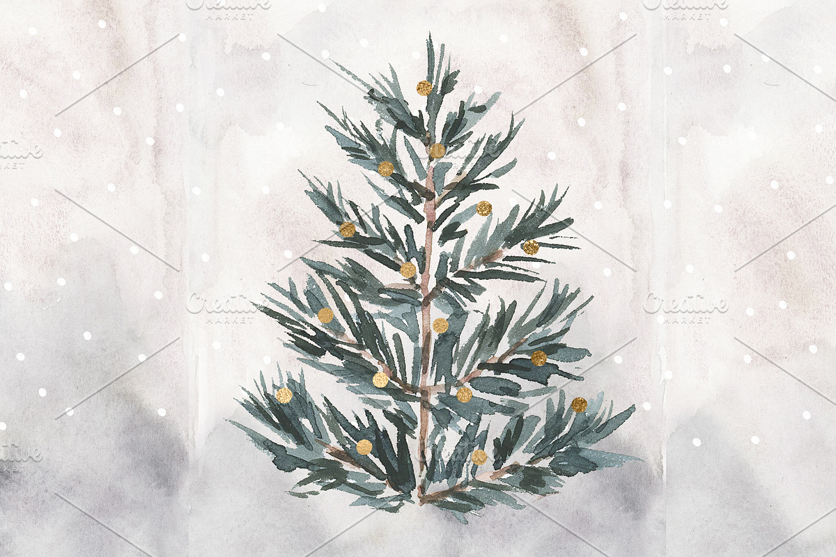 Scandinavian Winter Watercolor Set, an Animal Illustration by RhianAwni (Photo 6 of 13)