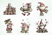 Whimsical Christmas Gnome Clipart, an Illustration by Creative Art (Thumbnail 9 of 9)