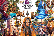 Morocco Travel clipart Set, a Decorative Illustration by ThatsDesignArt (Thumbnail 1 of 10)