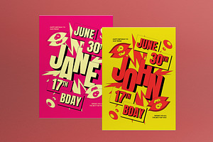 Yellow Teen Birthday Invitation, an Invitation Template by graphicook
