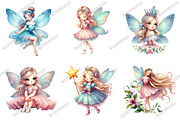 Watercolor Fairy Clipart, an Illustration by designcity5 (Thumbnail 3 of 5)